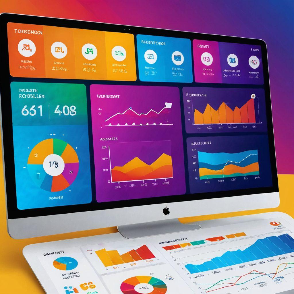 A vibrant dashboard filled with colorful charts and engaging visuals, set against a cheerful, light background. Include playful icons representing various data elements, and a smiling character interacting with the dashboard, showcasing a sense of joy and inspiration. Emphasize clarity, creativity, and positivity in the design. super-realistic. vibrant colors. light background.